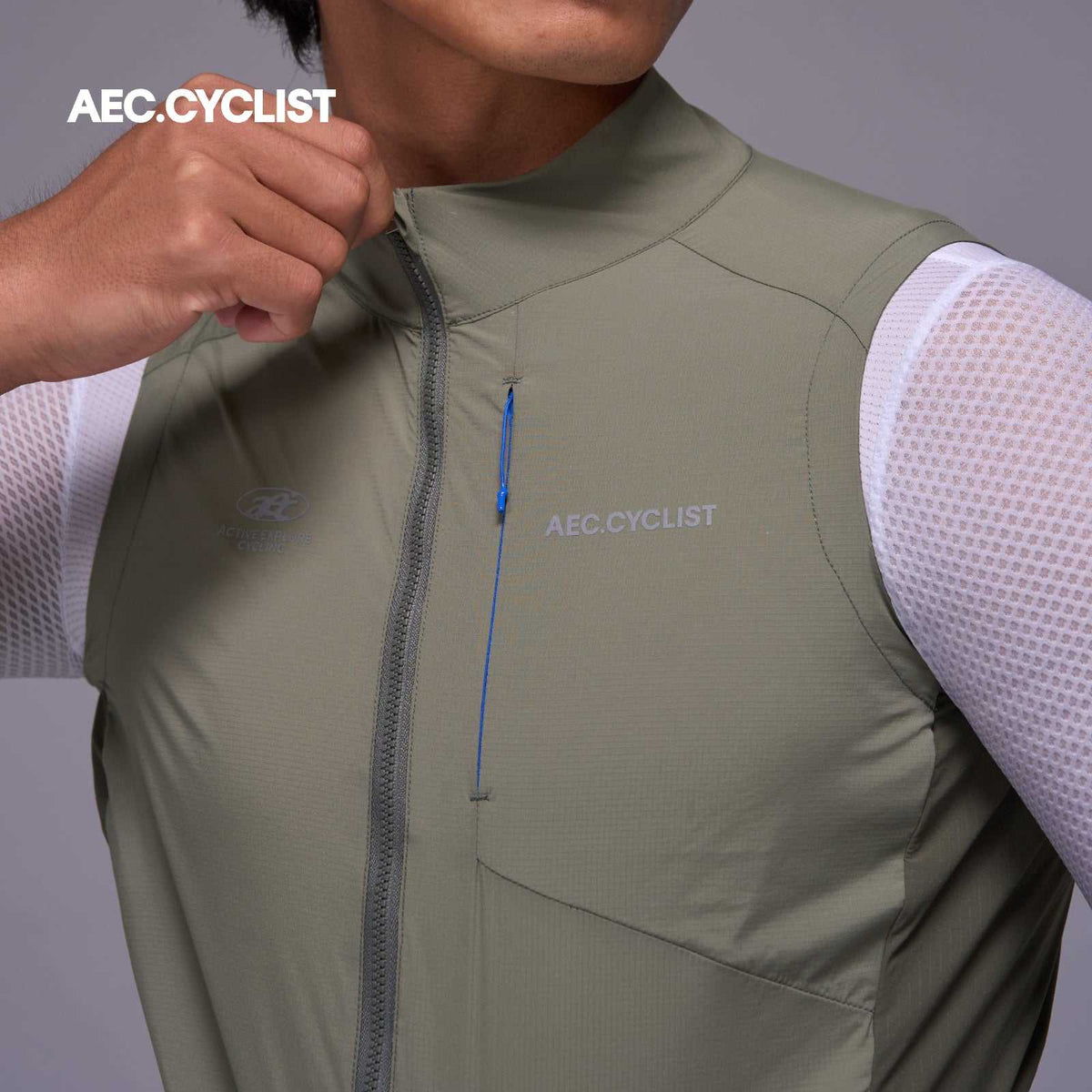 Men's Lightweight Cycling Wind Gilet 2026 - Hill - Green