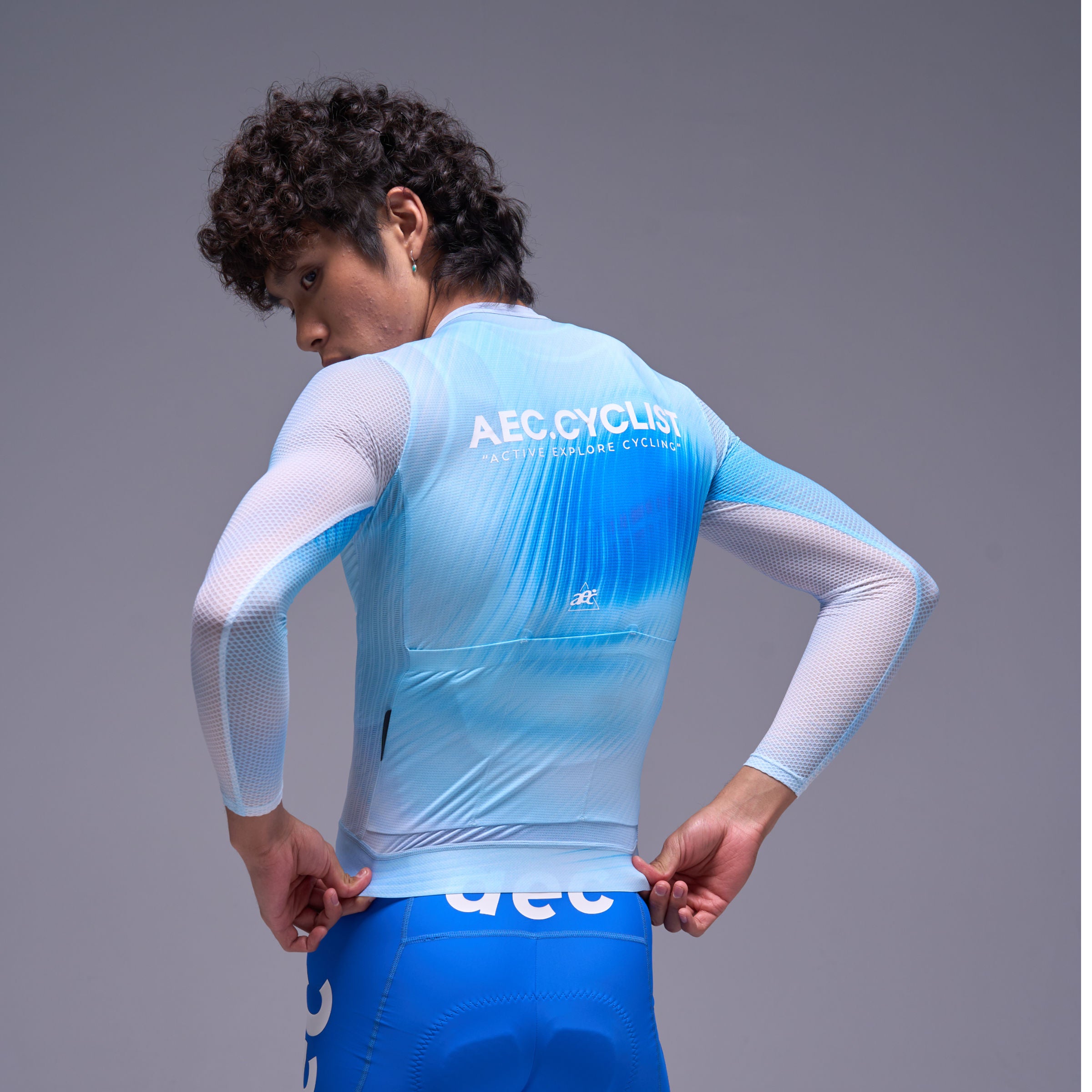 Men's ESSENTIAL Long Sleeve Jersey - Summer - Sky