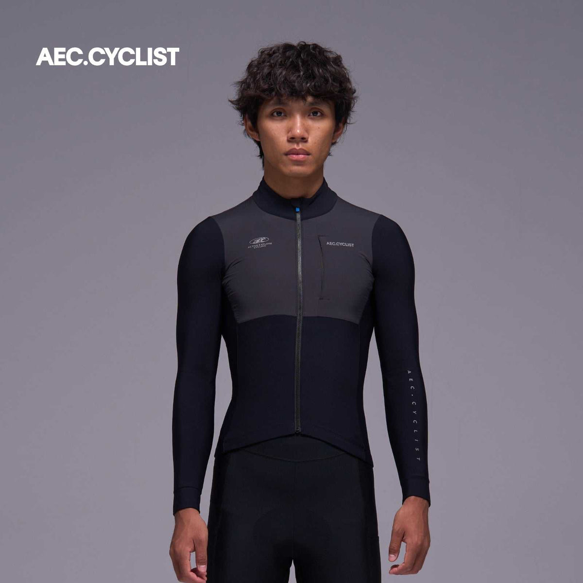 Men's Winter Fleece Cycling Jersey 2026 - Hill - Black