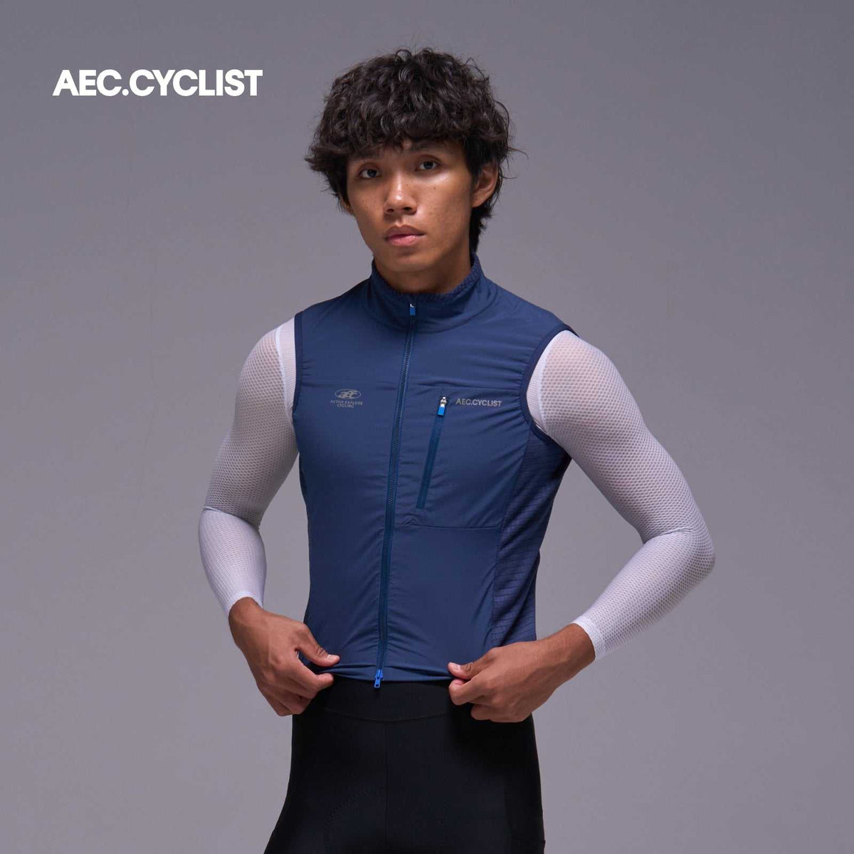 Men's Winter Cycling Wind Gilet 2026 - Hill - Blue