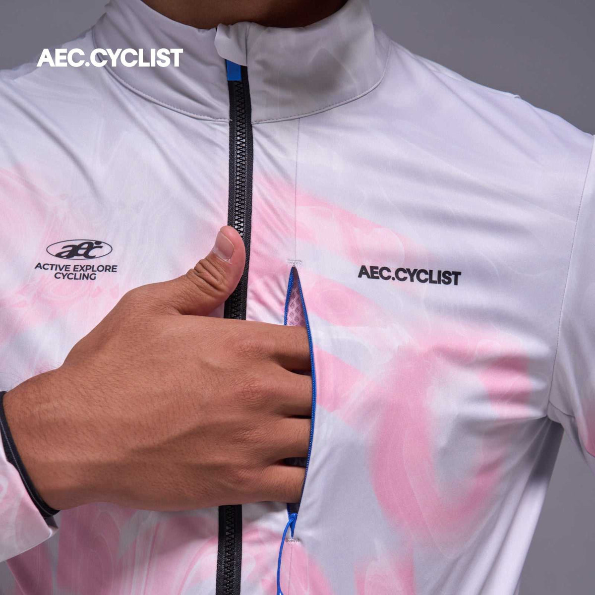 Men's Autumn Winter Wind Jacket - Mist - Pink