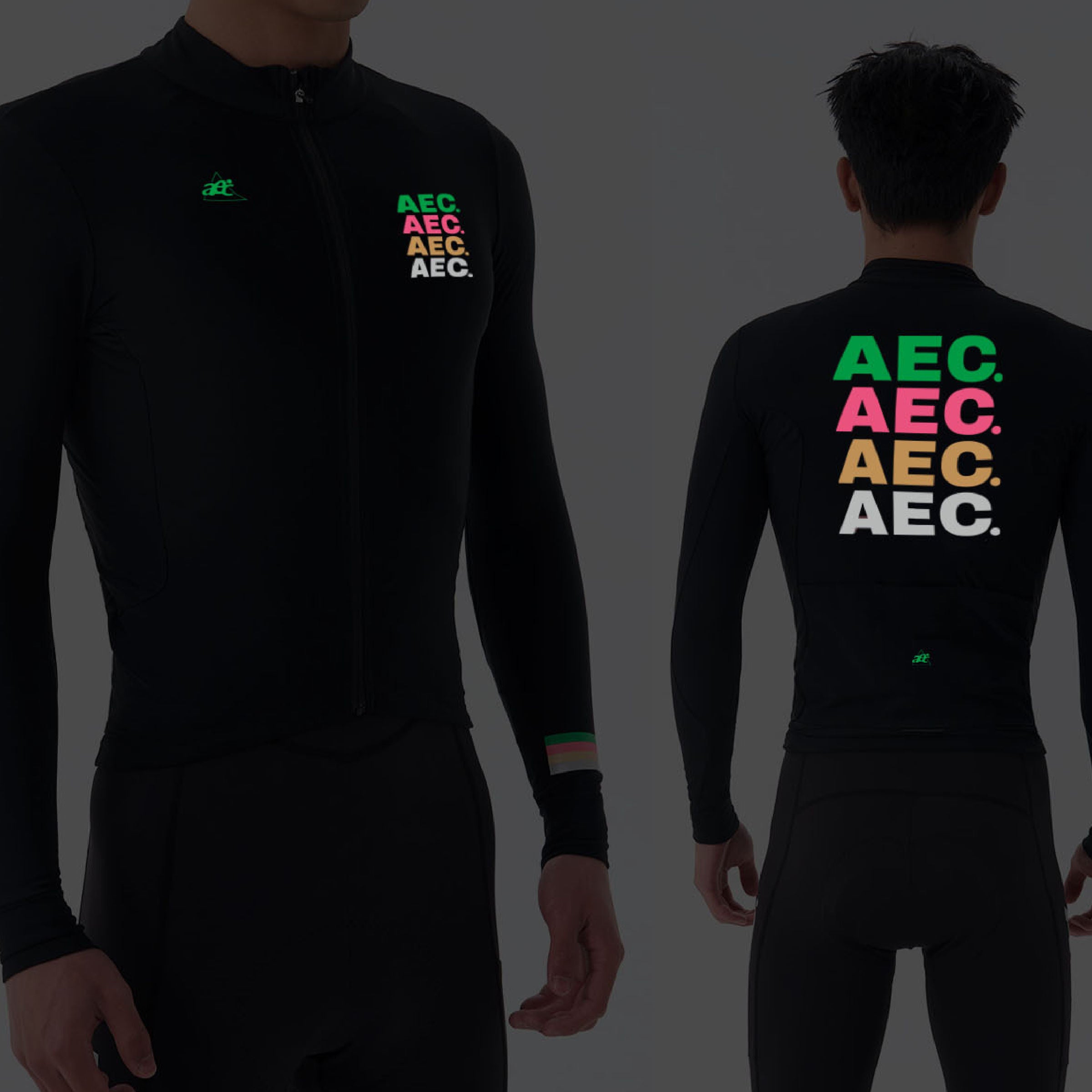 Men's WINTER thermal Jersey - Shadow - Rainbow