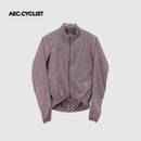 Men's WINTER thermal Jersey windbreaker in muted purple, lightweight windproof fabric with zippered front and rear pockets, reflective details.