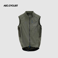 Men's WINTER thermal Jersey in olive green windproof fabric with water repellent coating and reflective markings.
