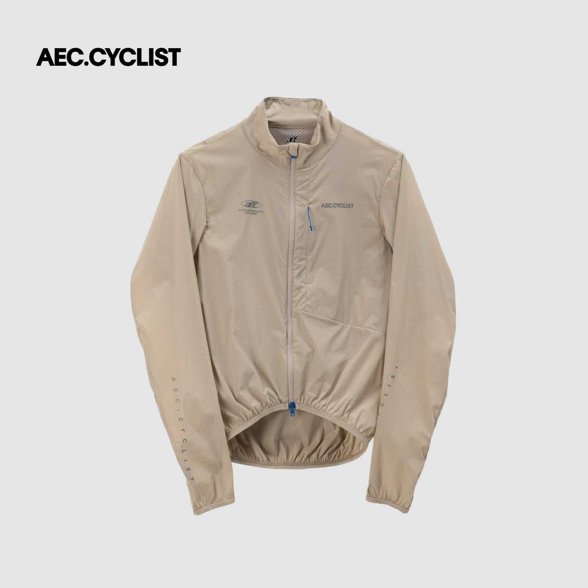 Men's WINTER thermal Jersey windbreaker in khaki with windproof, water-repellent fabric and zippered chest pocket.